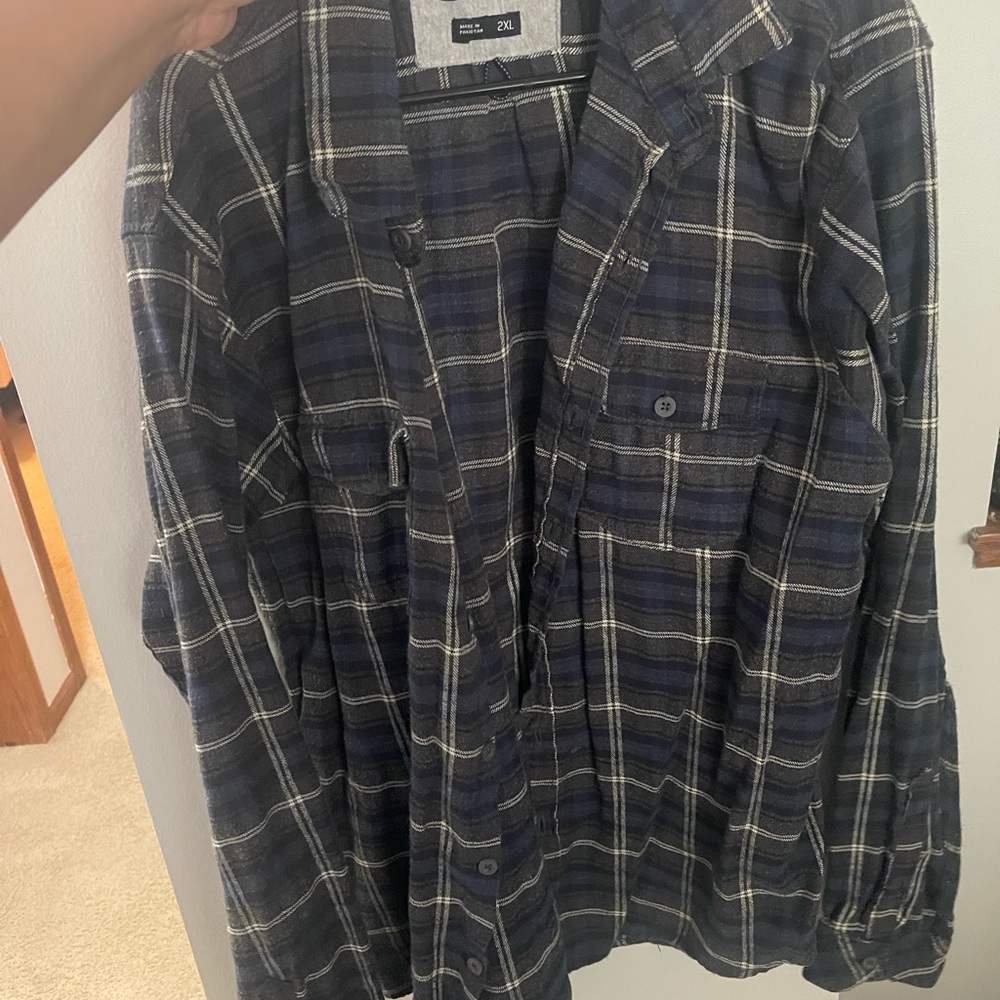 Men's Blue Plaid Shirt
